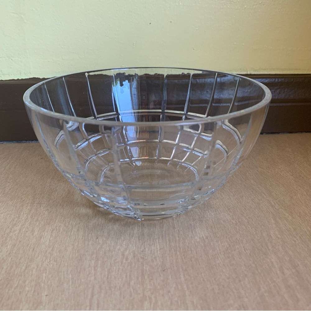 Tiffany & Co Crystal Glass Square Cut 6.25" Bowl Signed Marked "CNA"